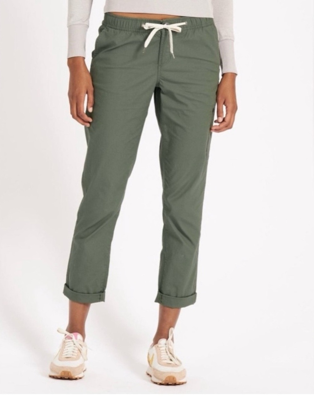 Vuori Olive Drawstring Cropped Pants